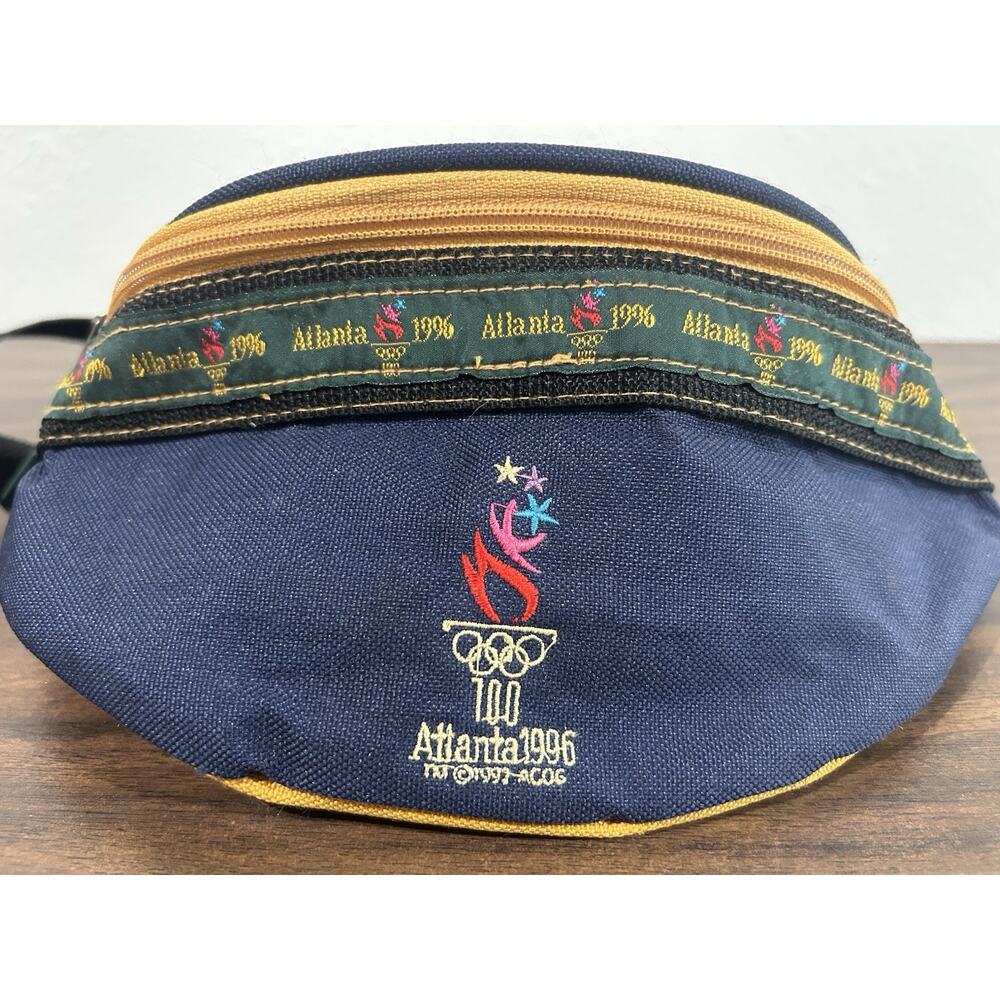 VINTAGE 1996 USA Atlanta Olympics Fanny Pack Multi Colorblock Waist Bag - Picture 5 of 9